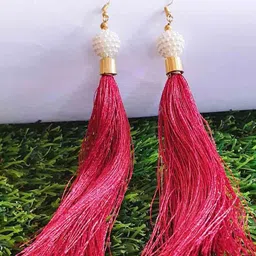 RICH AND FAMOUS Maroon Contemporary Drop Earrings-picture-38