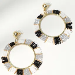 XPNSV Beaded Contemporary Drop Earrings-picture-30