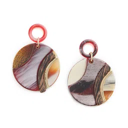 Blisscovered Multicoloured Circular Drop Earrings-image-0