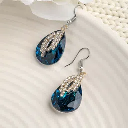 DressBerry Gold Plated Artificial Stones-Studded Drop Earrings-picture-16