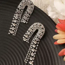DressBerry Silver-Plated Contemporary Alloy Drop Earrings-picture-42