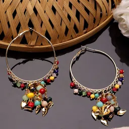 Mali Fionna Gold-Plated Contemporary Hoop Earrings-picture-35