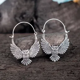 Studio One Love Silver-Plated Contemporary Hoop Earrings-image-72