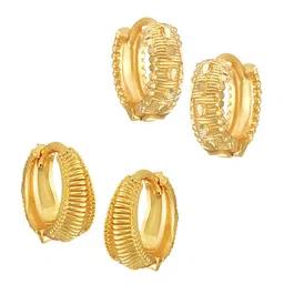 Vighnaharta Set of 2 Gold-Plated Hoop Earrings-picture-21