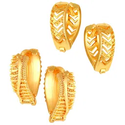 Vighnaharta Set of 2 Gold-Plated Hoop Earrings-picture-34