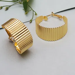 VIRAASI Gold-Plated Circular Hoop Earrings image 1