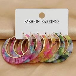 KARATCART Set Of 3 Silver-Plated Contemporary Hoop Earrings-picture-38