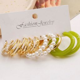 KARATCART Set Of 6 Gold-Plated Contemporary Hoop Earrings-picture-39