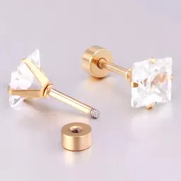 KARISHMA KREATIONS Men Set Of 6 Gold-Plated Circular Stud Earrings-picture-20