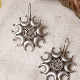 TEEJH Silver-Plated Contemporary Studs Earrings-picture-9