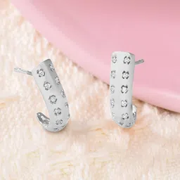 AMI Silver-Toned Contemporary Studs Earrings image 1
