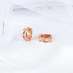Peora Rose Gold-Plated Contemporary Studs Earrings image 1