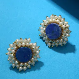 SOHI Gold-Plated Contemporary Studs Earrings-image-9