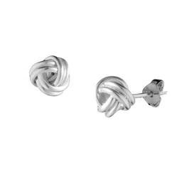 Abhooshan 925 Sterling Silver Twisted Knot Detail Contemporary Studs Earrings image 1