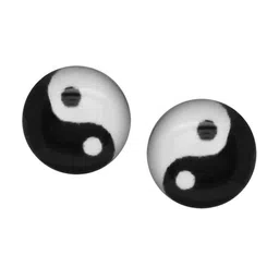 Abhooshan 925 Sterling Silver Ying Yang Studs-picture-25