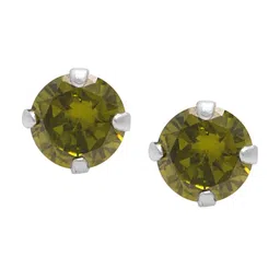 Abhooshan 925 Sterling Silver Cubic Zirconia Studded Circular Studs Earrings-picture-31