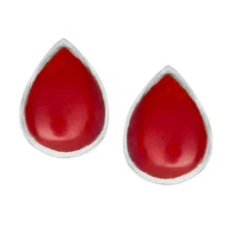 Abhooshan Sterling Silver Teardrop Shaped Studs Earrings-picture-35