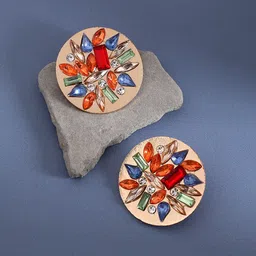 SOHI Gold-Plated Contemporary Studs Earrings-picture-32