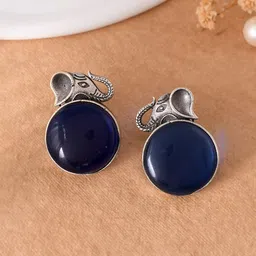 Silvermerc Designs Gold Plated Cubic Zirconia Studded Elephant Shaped Stud Earrings-image-17