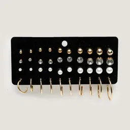 DressBerry Set Of 26 Gold-Plated Studs Earrings image 2