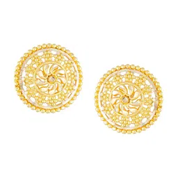 Vighnaharta Gold-Plated Floral Studs Earrings image 2