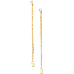 Vighnaharta Set Of 2 Gold-Plated Floral Ear Chains image 2