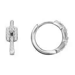 GIVA 925 Silver Sparkling Loop Hoop Earrings image 2