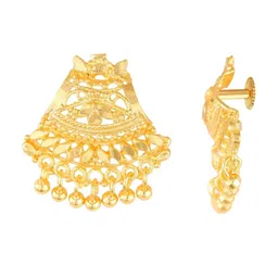Vighnaharta Gold-Plated Floral Drop Earrings image 2