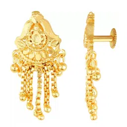 Vighnaharta Gold-Plated Floral Drop Earrings image 2