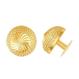 Vighnaharta Gold-Plated Circular Studs Earrings image 2