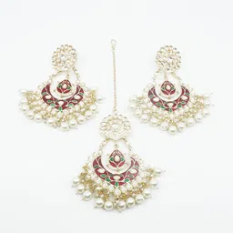 GRIIHAM Gold-Plated Kundan with mirror stone studded Jewellary Set image 3