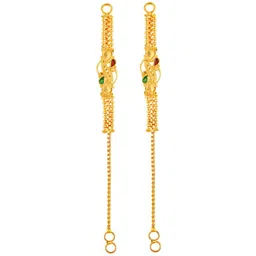 Vighnaharta Gold-Plated Contemporary Shaped Ear Cuff Earrings image 2
