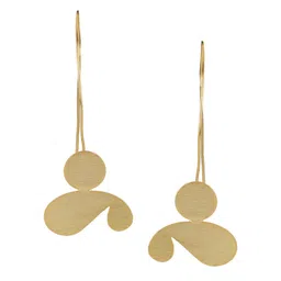 Berserk Gold-Plated Paisley Shaped Drop Earrings image 2