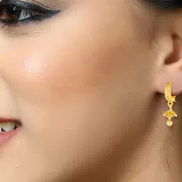 Vighnaharta Gold-Plated Floral Jhumkas image 2