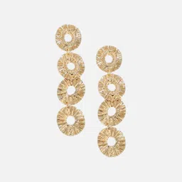 SOHI Gold Plated Circular Drop Earrings image 4