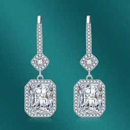 Designs & You Silver Plated CZ Studded Drop Earrings image 3