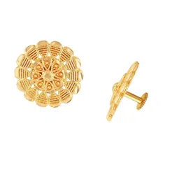 Vighnaharta Gold-Plated Floral Studs Earrings image 2