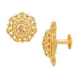 Vighnaharta Gold-Plated Floral Studs Earrings image 2
