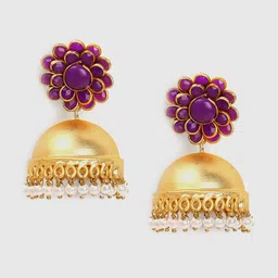 Anouk Gold-Toned Gold-Plated Dome Shaped Jhumkas image 2