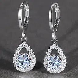 MYKI Silver-Plated Contemporary Drop Earrings image 2