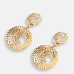 SOHI Gold Plated Contemporary Drop Earrings image 2