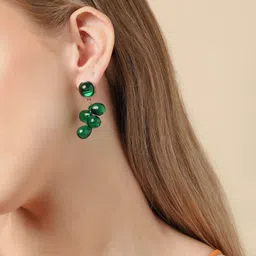 SOHI Gold-Plated Contemporary Drop Earrings image 2