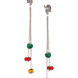 Shoshaa Women Silver-Plated Contemporary Drop Earrings image 3