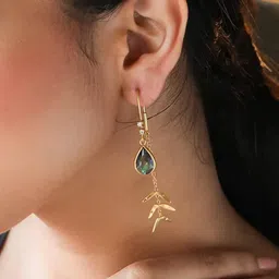 Unniyarcha Gold-Plated Contemporary 92.5 Silver Drop Earrings-picture-38