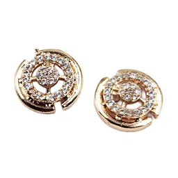 DressBerry Rose Gold-Plated Circular Studs Earrings image 3