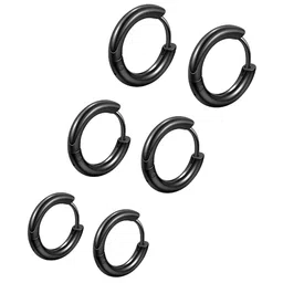 KARISHMA KREATIONS Set Of 3 Stainless Steel Contemporary Studs image 2