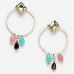 DUGRISTYLE Kundan Contemporary Studs Earrings image 2