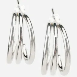 PRITA BY PRIYAASI Silver-Plated Half Hoop Earrings image 4