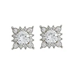 JOKER & WITCH Silver-Toned Contemporary Studs Earrings image 2