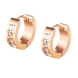 Peora Rose Gold-Plated Contemporary Studs Earrings image 2
